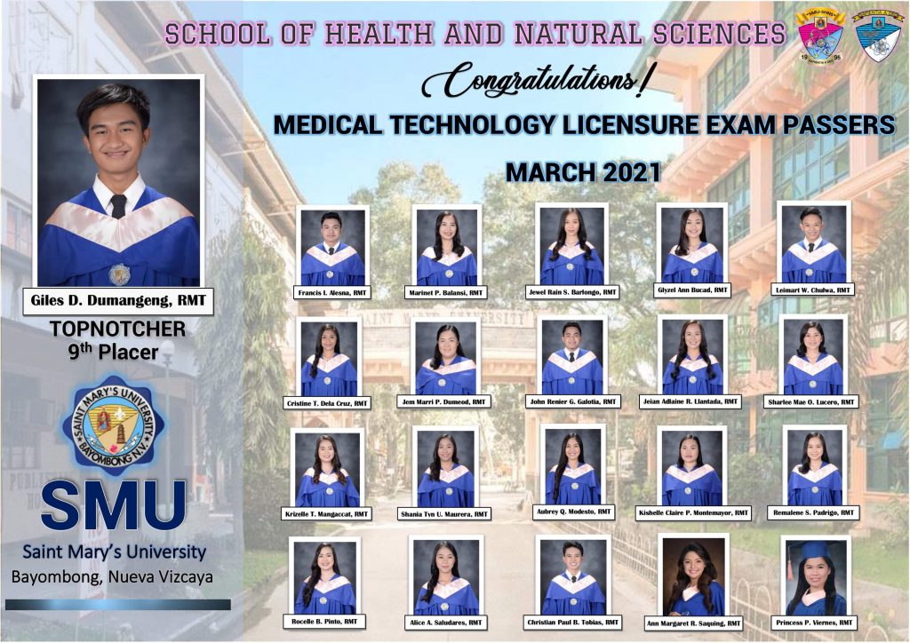 SMU PRODUCES NAT’L TOPNOTCHER IN MARCH 2021 MED TECH BOARD EXAM