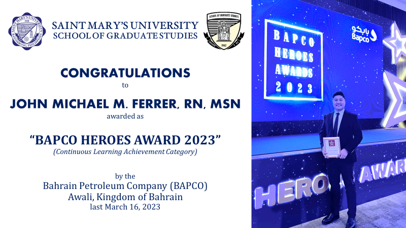 SMU graduate receives BAPCO Heroes 2023 Award