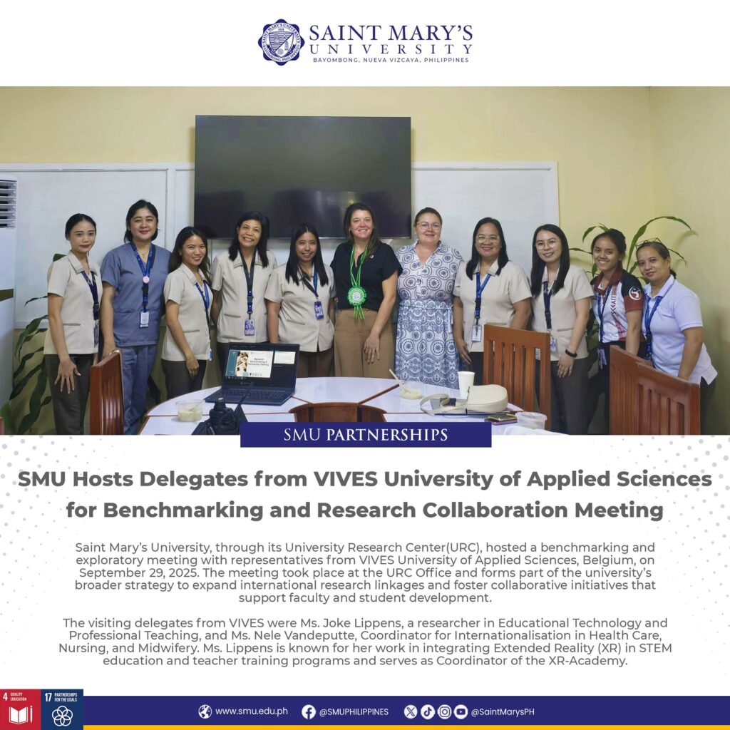 Saint Mary’s University Hosts Delegates from VIVES University of Applied Sciences for Benchmarking and Research Collaboration Meeting