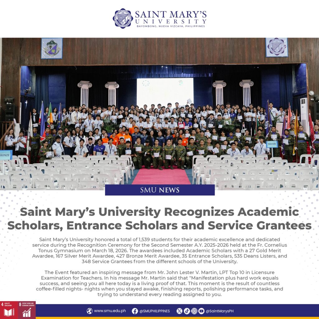 Saint Mary’s University Recognizes Academic Scholars, Entrance Scholars and Service Grantees