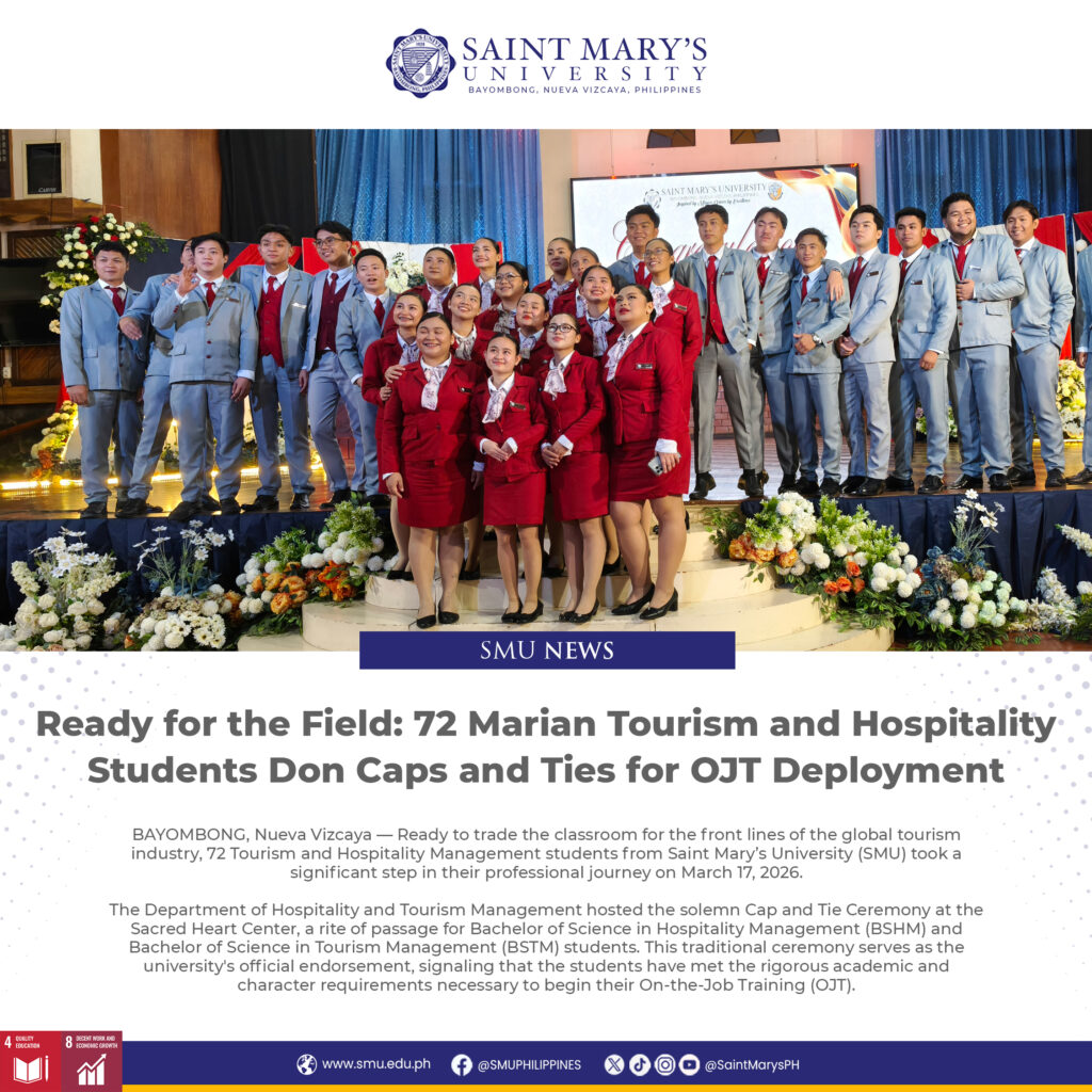 Ready for the Field: 72 Marian Tourism and Hospitality Students Don Caps and Ties for OJT Deployment