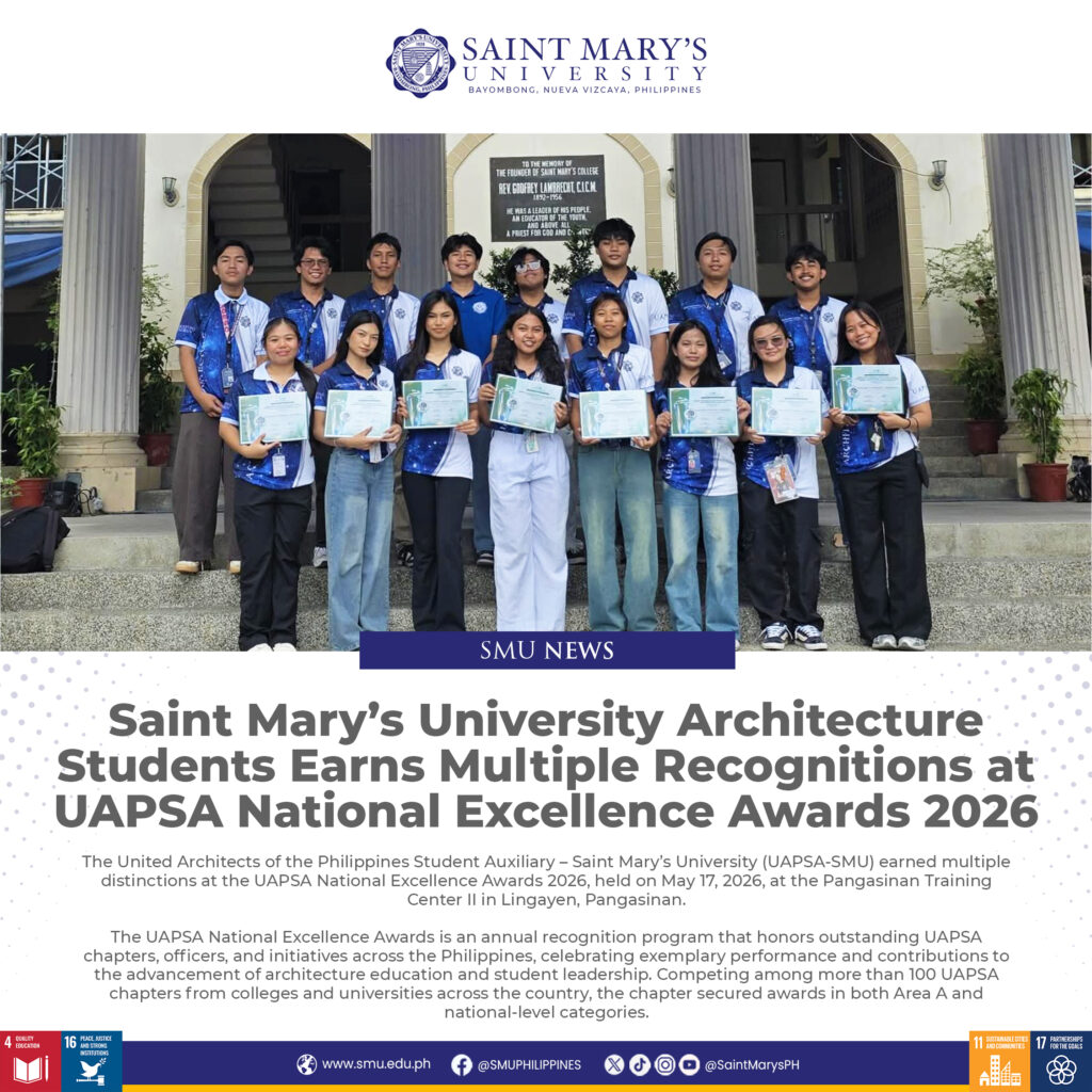 Saint Mary’s University Architecture Students Earns Multiple Recognitions at UAPSA National Excellence Awards 2026