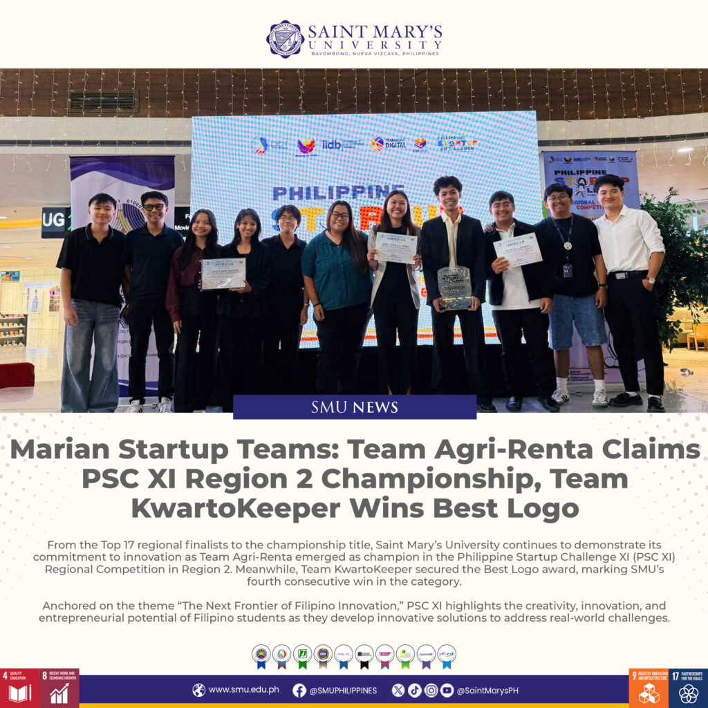 Marian Startup Teams: Team Agri-Renta Claims PSC XI Region 2 Championship, Team KwartoKeeper Wins Best Logo